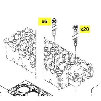 Zestaw śrub głowicy 100mm - 04250440x6szt + 134mm - 04250441x20szt