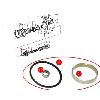 Zestaw naprawczy korpusu przedniego napędu 1440627x1 + 3426806m1 + 3426821m1