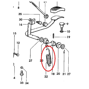 Sprężyna pedału ( np. gazu ) 2.4049.079.2