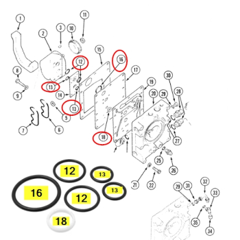 Zestaw montażowy pompy hydraulicznej CASE 84573150 308873A1