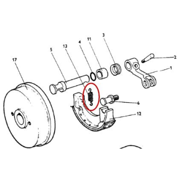 Sprężyna bębna hamulcowego 44,5mm K63462