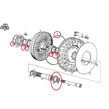 Zestaw naprawczy Turbomatu (uszczelnienia i 2 łożyska) FENDT 509 510 511 512 514 515 E514100430030
