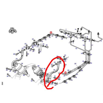 Przewód hamulcowy cylinderek - przyłącze kabiny h308100070010