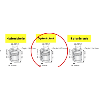 Tłok 98mm 5pierścieni 988/00101