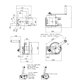 Winch kg. 750 z hamulcem GE004311