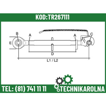 Łącznik górny - CBM CAT. 3/3 - M 36 X 3 - L620/870 4312323M91