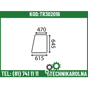 B02 Szyba górna drzwi 524003