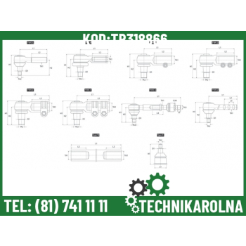 Zestaw przegubów układu kierowniczego JCB 453/23400