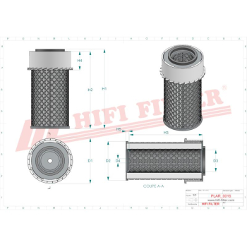 Filtr powietrza TCM HANIX KOMATSU FERRARI 20801-03271 YM129350-12900 YM124756-12510