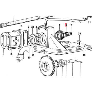 Zębatka wewnętrzna napędu pompy hydraulicznej 0.008.4666.0