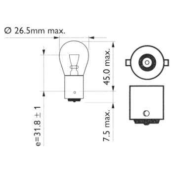 Żarówka 12V - 21W - BA15S - P21 01102550 x825283299000 14148190 621235m1 621235m2 1094366r1