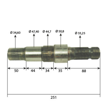 Wałek WOM 1000obr. 6z t30803